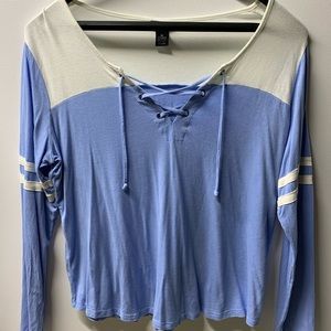 Jersey type shirt with lace up